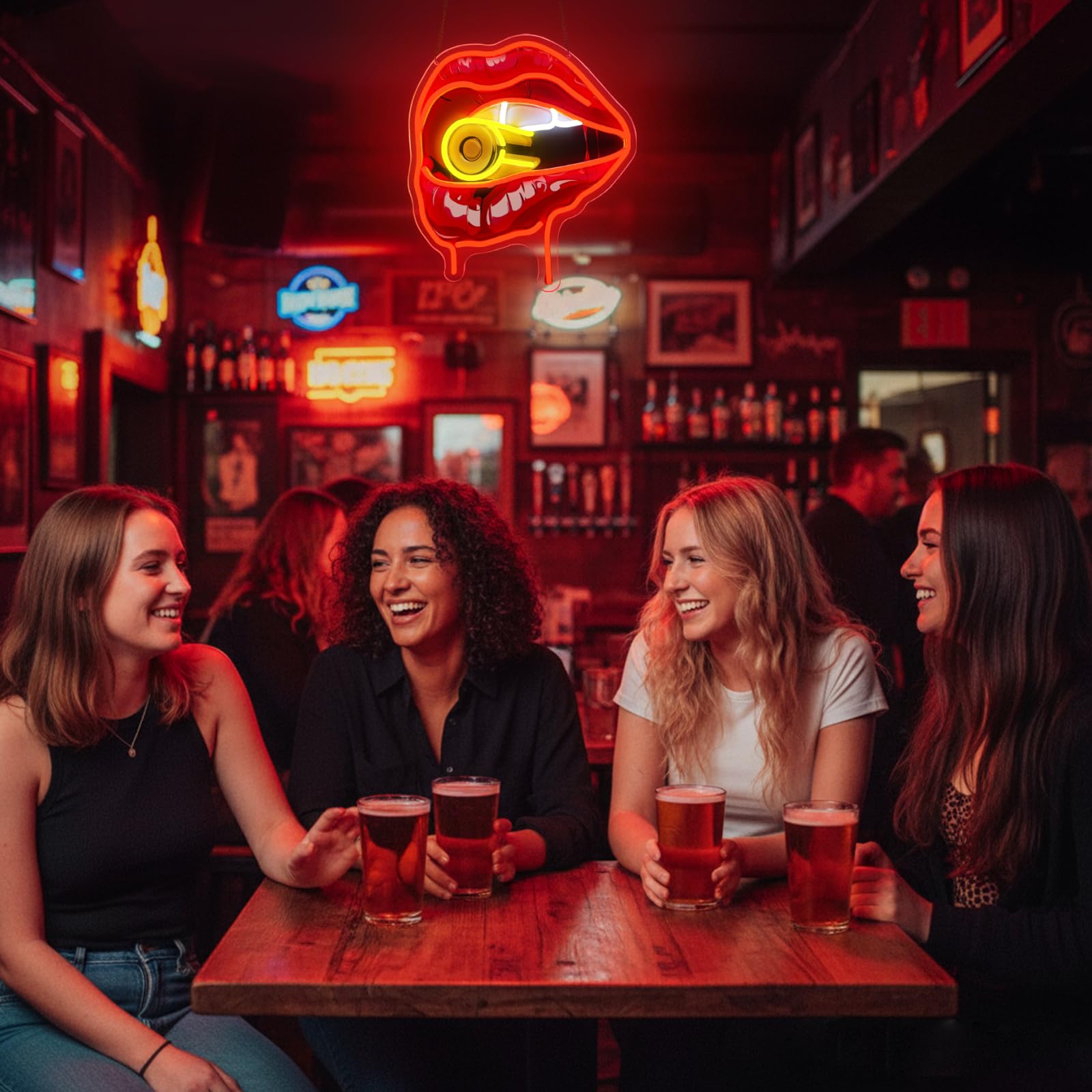 Bunny Neon Sign, Rabbit Neon Signs for Wall Decor, Dimmable Acrylic Neon Lights for Room Bedroom Game Room Club Bar Party Decorations, Perfect Gifts