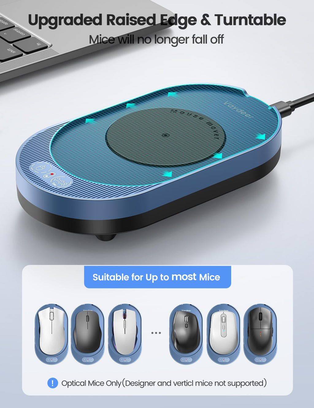 Vaydeer Undetectable Mouse Mover, M4 Mouse Jiggler Device with ON/Off Switch, Driver-Free Shaker Wiggler Mouse Movement Simulation for Computer Awakening, Gift Ideal for Men/Women - Flex Gamingproduct_type