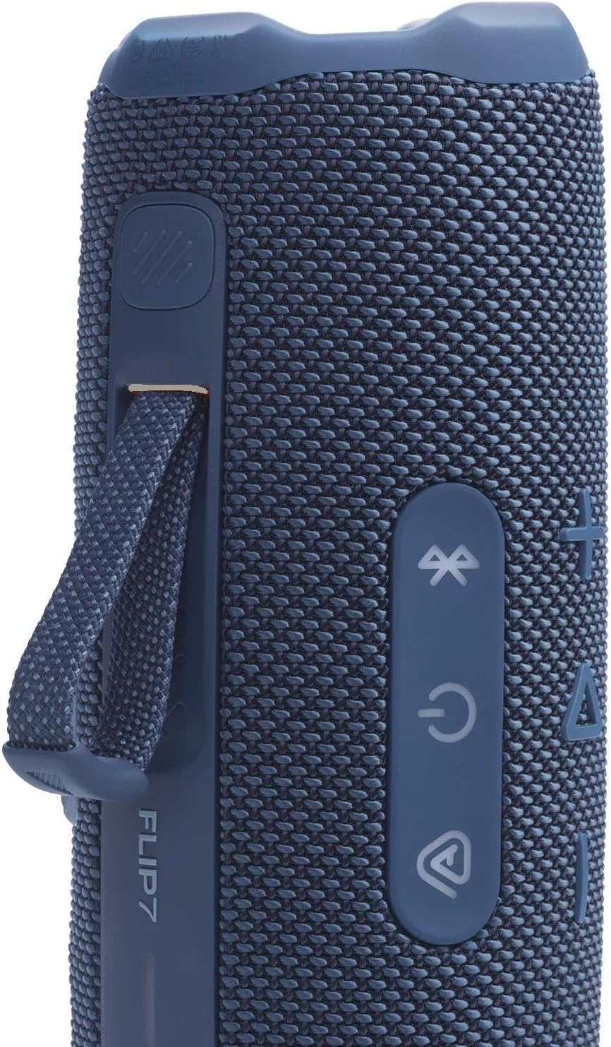 JBL Flip 7 Portable Bluetooth Speaker, IP68 Waterproof, Dustproof, Drop-Proof, PushLock System, AI Sound Boost, 16H Battery, Megen Hardshel Protection Case (Blue)