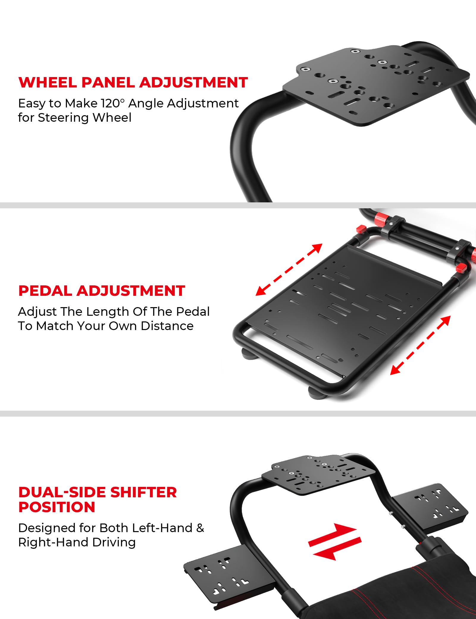 RACGTING Racing Simulator Cockpit for G920 G29 G923, Foldable Racing Simulator for Thrustmaster T248X T248 T300 T150 458 TX PS5 PS4 PC (Black) - Flex Gamingproduct_type