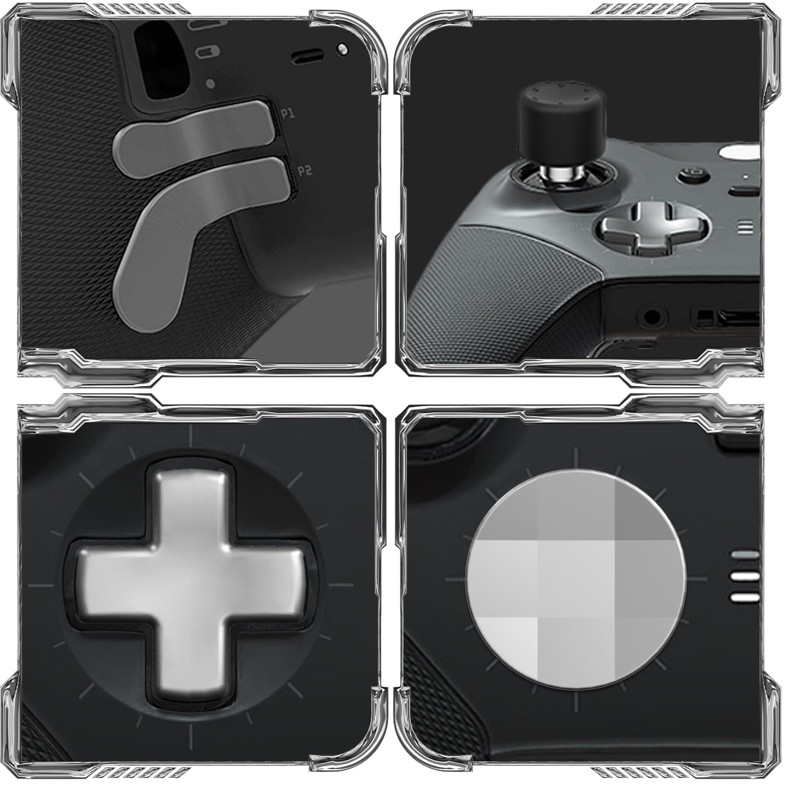 CHARM FOCUS 16-in-1 Metal Thumbsticks Replacement Kits for Xbox Elite Series 2, Xbox Elite 2 Controller Accessories, Includes Magnetic Joysticks, Paddles, Silicone Caps, D-Pads, 1 Tool (Volcano Red) - Flex Gamingproduct_type