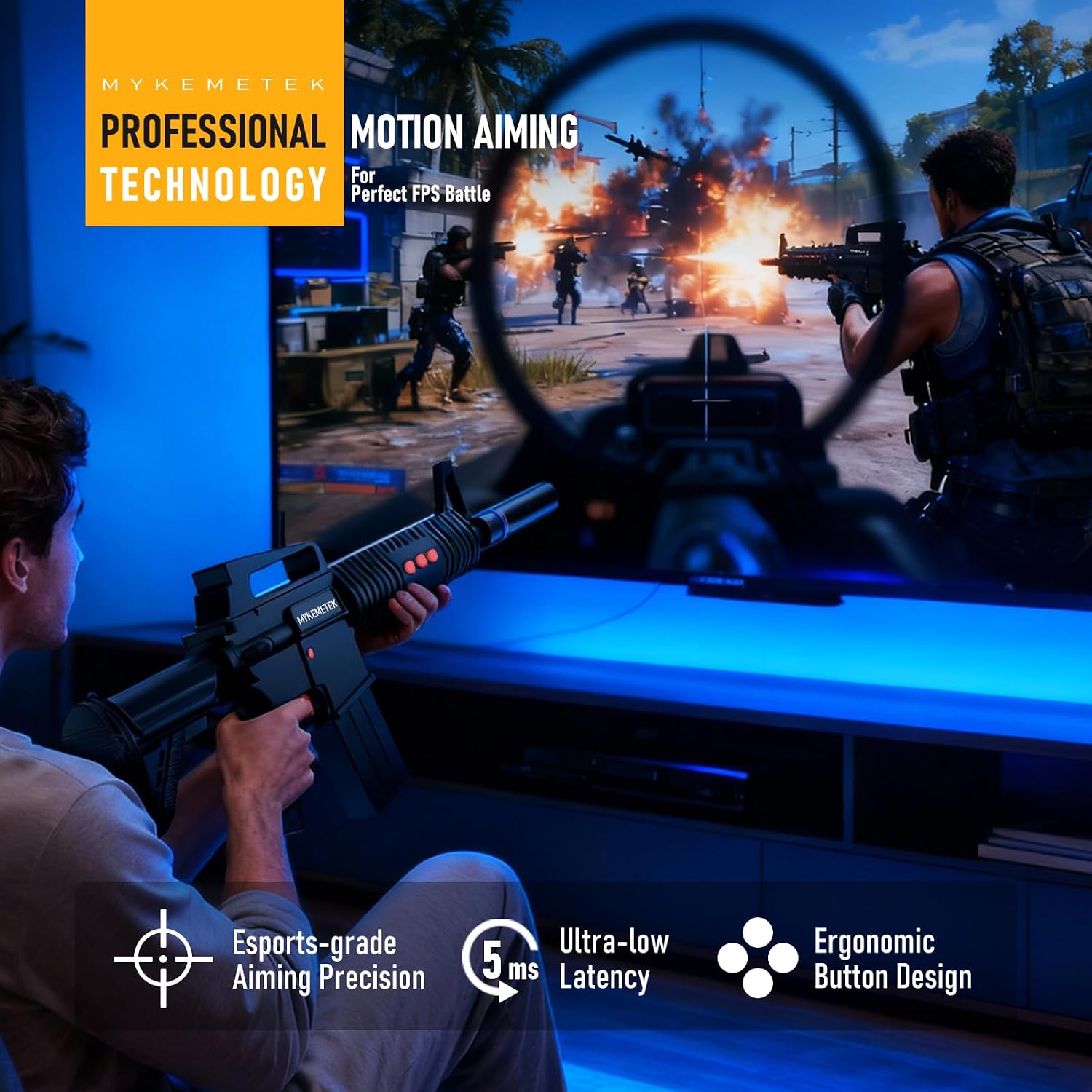 MYKEMETEK Professional FPS Motion Controller Compatible for XBOX Series X|S - Precision Aiming, Immersive Gunfight Experience, Authentic Feedback, 10-Hr Runtime, 2.4 GHz Wireless, Supports ALL FPS Games like Call of Duty and Battlefield - Flex Gamingproduct_type