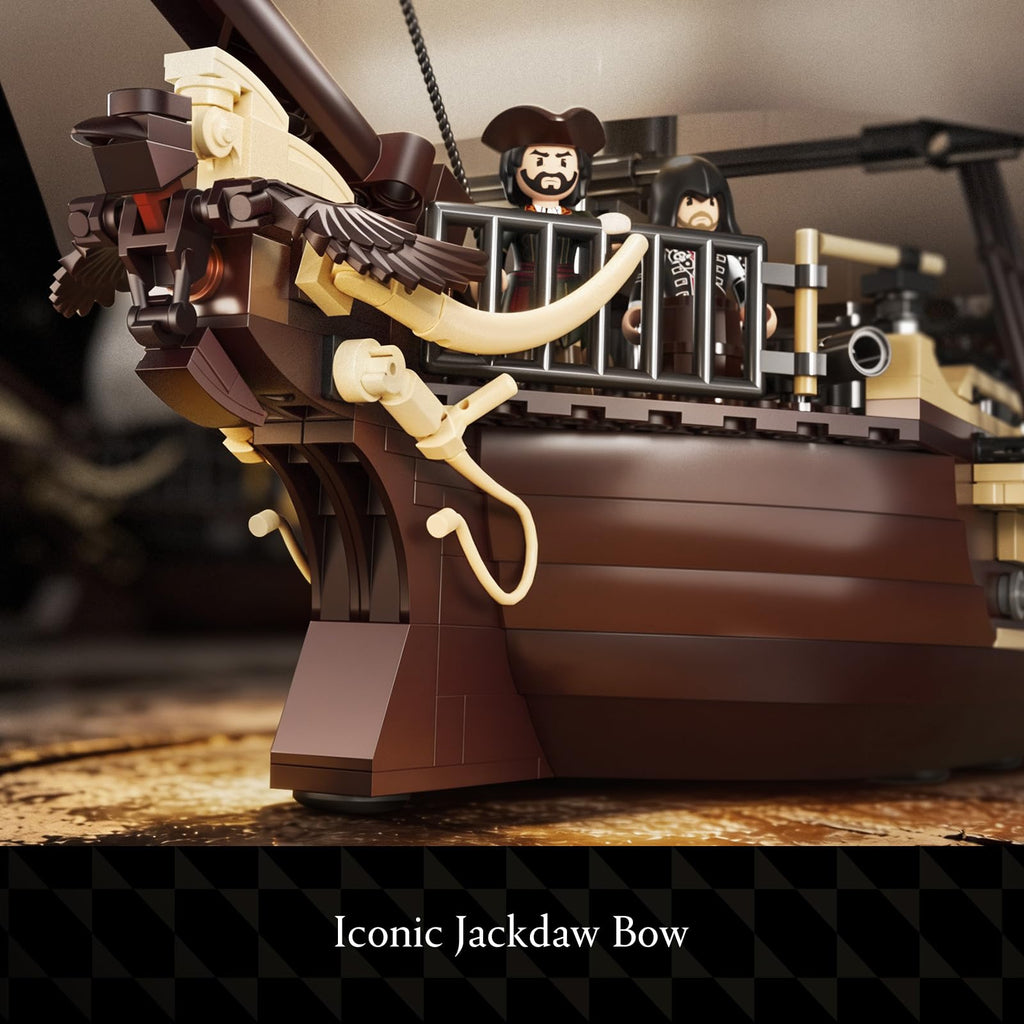 Wise Block Assassin's Creed Black Flag Jackdaw Pirate Ship Building Set | 3781 Pcs Epic Warship Edition Large Model Ship Kit HA395107, Gifts for Adult Collections Enthusiasts, 8 Minifigures Decorate