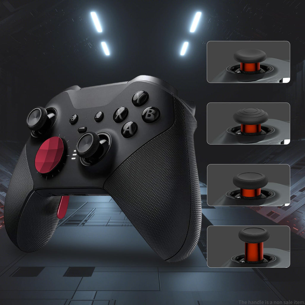 CHARM FOCUS 16-in-1 Metal Thumbsticks Replacement Kits for Xbox Elite Series 2, Xbox Elite 2 Controller Accessories, Includes Magnetic Joysticks, Paddles, Silicone Caps, D-Pads, 1 Tool (Volcano Red) - Flex Gamingproduct_type