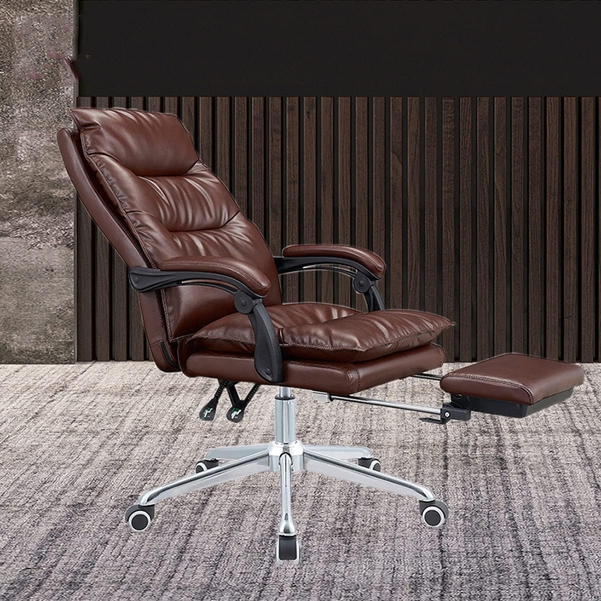 Ergonomic Leather Computer Gaming Chair Reclining Boss Chair with Footstool Video Game Chairs Home Office Chairs Desk Chair - Flex Gamingproduct_type