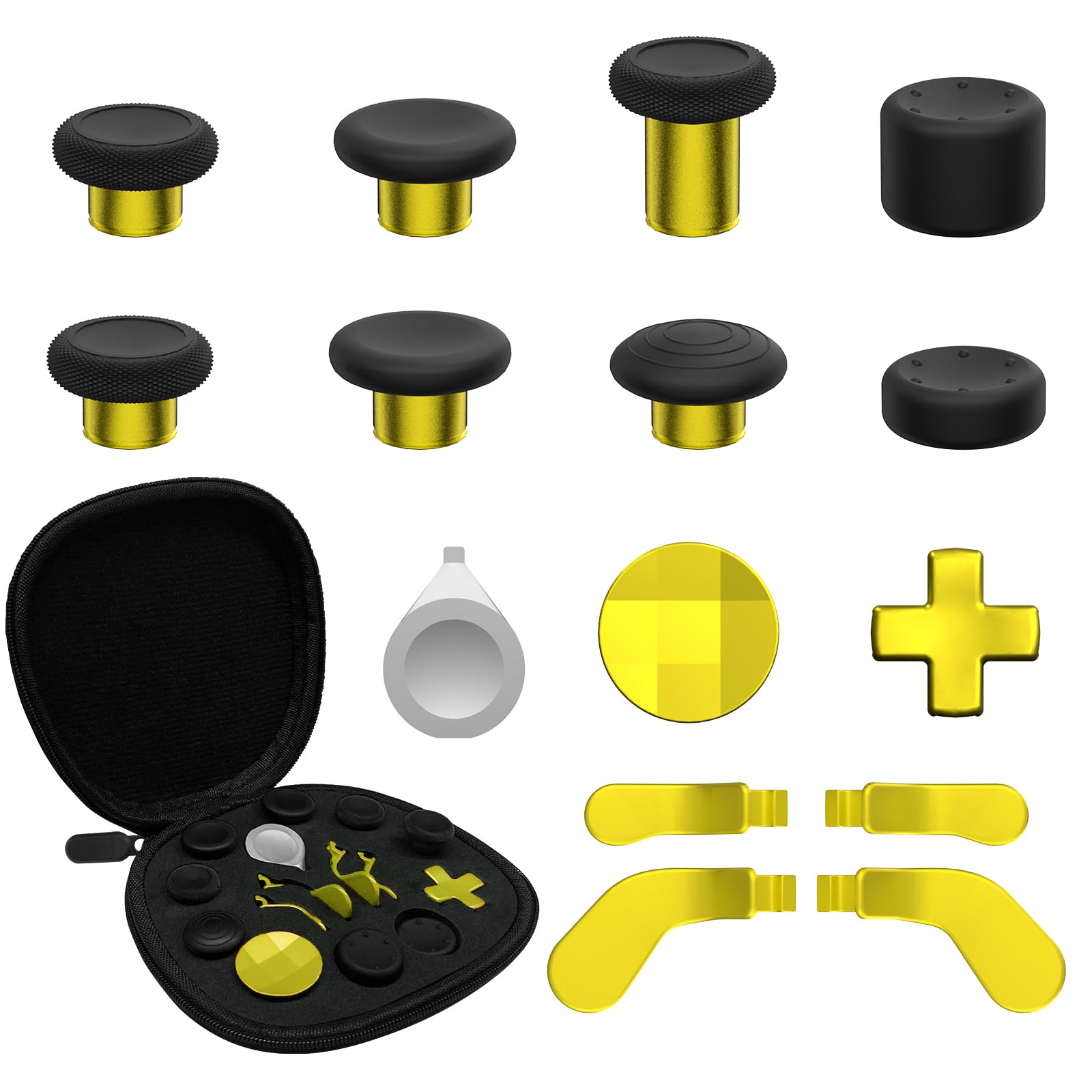 CHARM FOCUS 16-in-1 Metal Thumbsticks Replacement Kits for Xbox Elite Series 2, Xbox Elite 2 Controller Accessories, Includes Magnetic Joysticks, Paddles, Silicone Caps, D-Pads, 1 Tool (Volcano Red) - Flex Gamingproduct_type