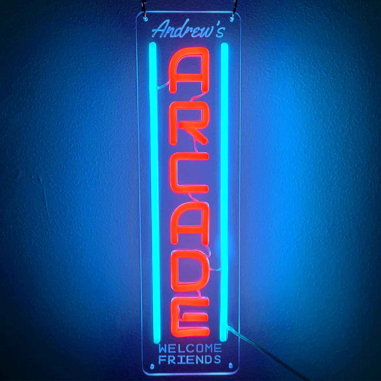 Custom Arcade Neon Sign, Ugrade Retro Game Ghost LED Neon Light Sign, Handmade Aesthetic Night Lamp for Game Room, Business Recreation Bedroom Birthday Gift (Arcade)