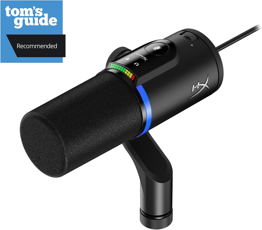 HyperX FlipCast Streaming XLR/USB Dynamic Microphone for PC, MacOS, PlayStation, Nintendo Switch, Broadcast Quality, USB, XLR, Universal Mount, Black