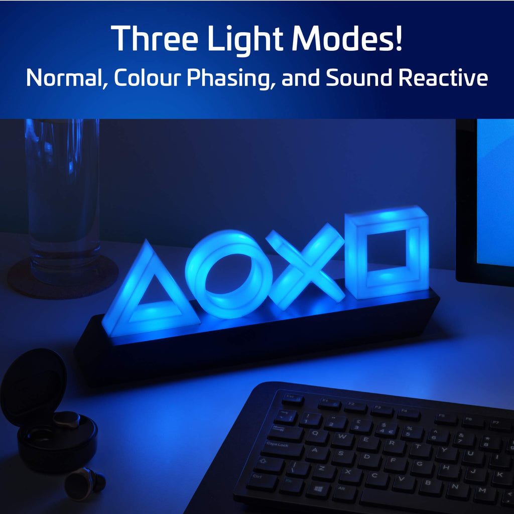 Paladone Playstation Controller Icons Light with 3 Light Modes - Sound Reactive, Dynamic Phasing, and Standard Mode - Gaming Desk Accessories and Game Room Decor - Flex Gamingproduct_type