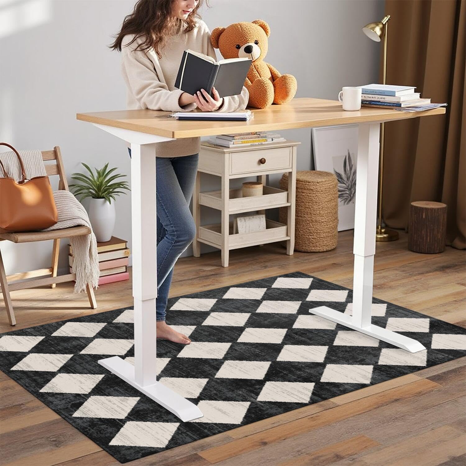 Gaming Chair Mat for Carpet Hardwood Tile Floor,36"x48" Gamer Rugs for Game Room, Under Desk Non Slip Gamer Rug,Low-Pile Game Room Rug,Rubber Backing Large Gaming Chair Floor Mat,Green Honeycomb - Flex Gamingproduct_type