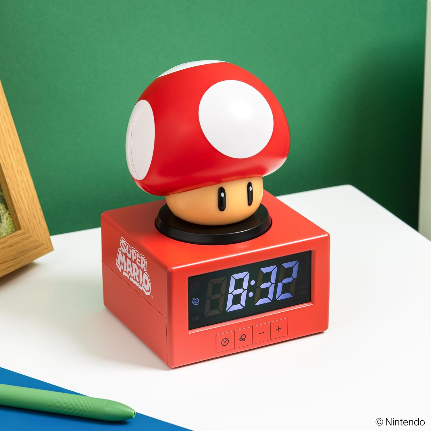 Paladone Super Mario Super Mushroom Alarm Clock with Night Light – Digital Clock, Tap Snooze, 16cm Tall, Official Nintendo Merchandise - Flex Gamingproduct_type