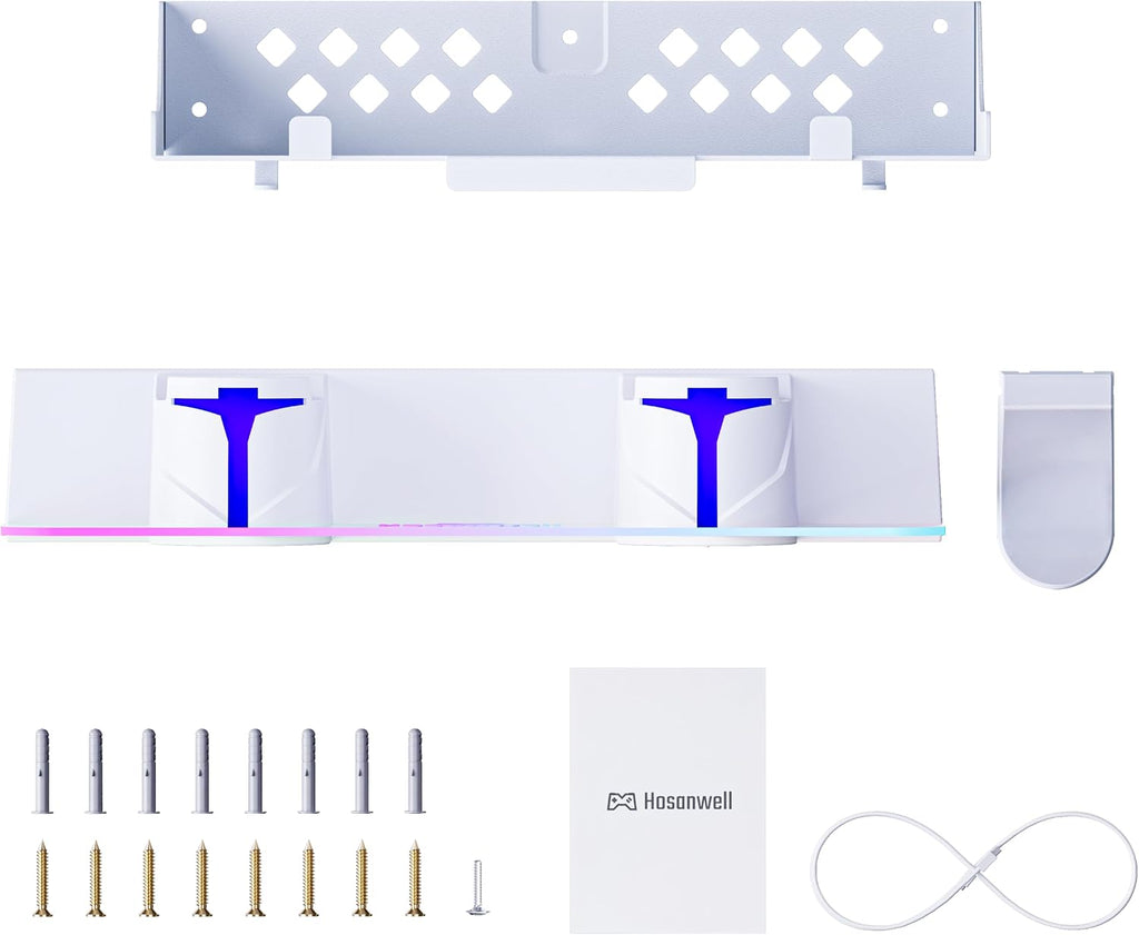 Hosanwell PS5 Wall Mount Kit with RGB Charging Station