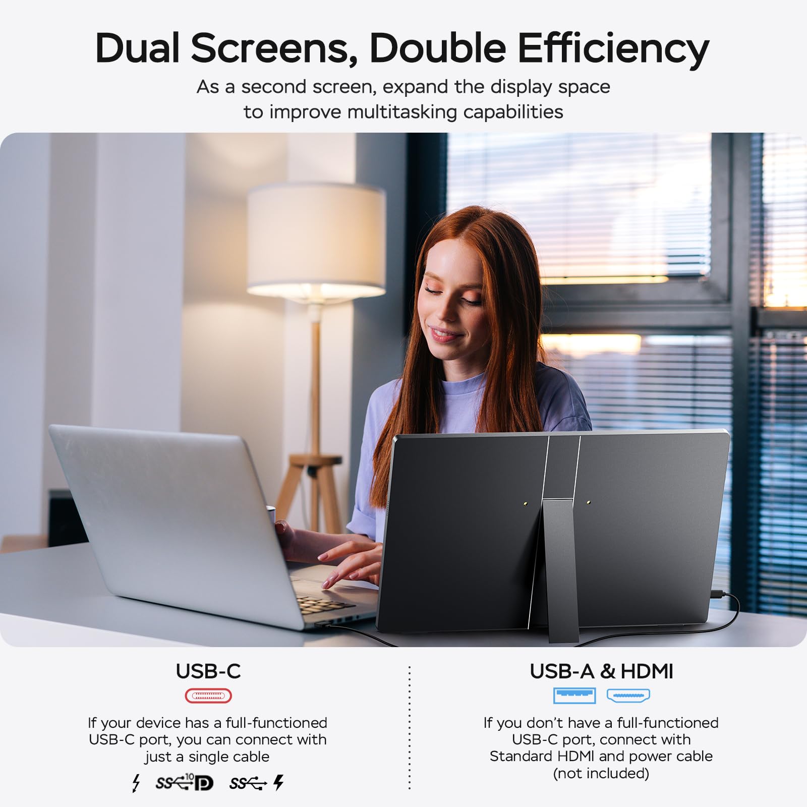 MNN Portable Monitor 15.6inch FHD 1080P 60Hz USB C HDMI Gaming Ultra-Slim IPS Display w/Smart Cover & Speakers,HDR Plug&Play, External Monitor for Laptop PC Phone Mac (15.6'' 1080P) - Flex Gamingproduct_type