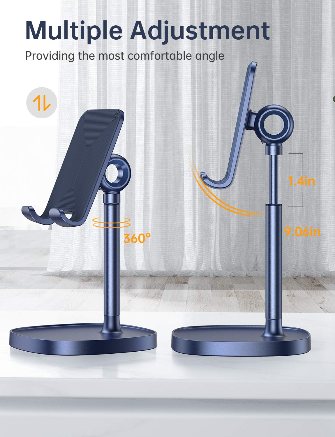 LISEN Cell Phone Stand Phone Holder for Desk Office Decor, Office Desk Accessories Women PC Gaming Essentials iPhone Stand Gadgets Men Gift for Father Fit OtterBox Case Switch iPad Air Tablet 4-10 in - Flex Gamingproduct_type