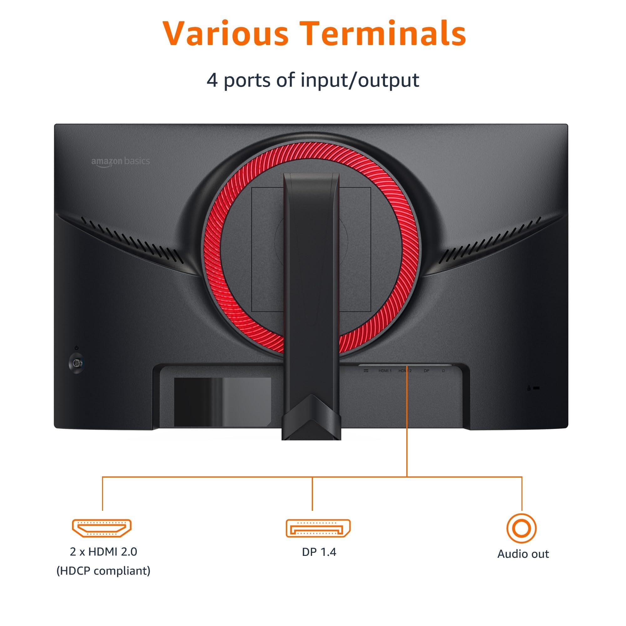 Amazon Basics 27 Inch Monitor, FHD 1080P, 100Hz, IPS, Built-in Speakers, VESA Compatible, USB Ports, Black - Flex Gamingproduct_type