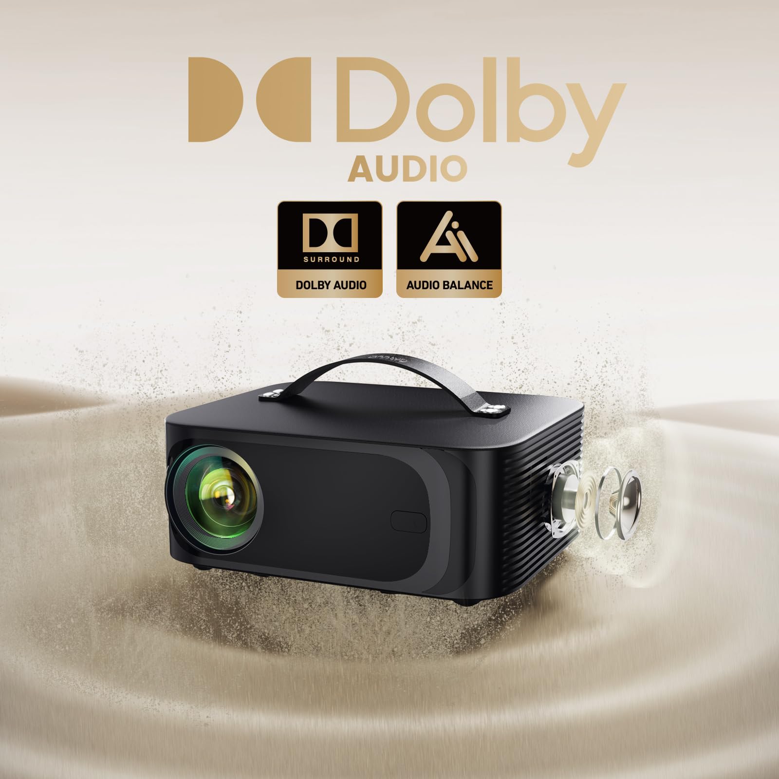 Outdoor-Projector-4K with WiFi and Bluetooth: [3000 Brightness/50W DoIby/Built-in APPs] Portable-Projector Smart OS 2.0&AI Auto Focus, ONOAYO Movie Proyector Compatible with Netflix/YouTube/PrimeVideo - Flex Gamingproduct_type