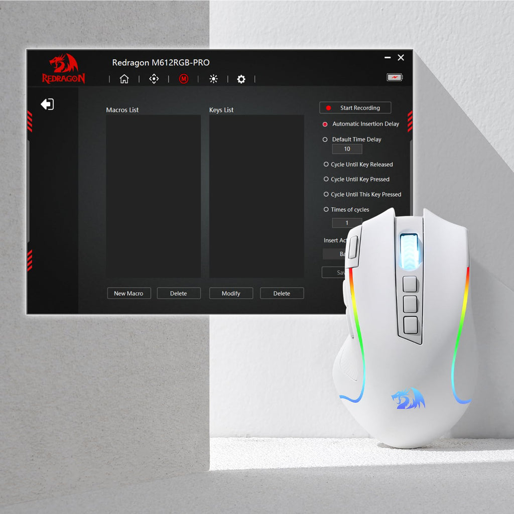 Redragon M612 Predator RGB Gaming Mouse, 8000 DPI Wired Optical Mouse with 11 Programmable Buttons & 5 Backlit Modes, Software Supports DIY Keybinds Rapid Fire Button - Flex Gamingproduct_type
