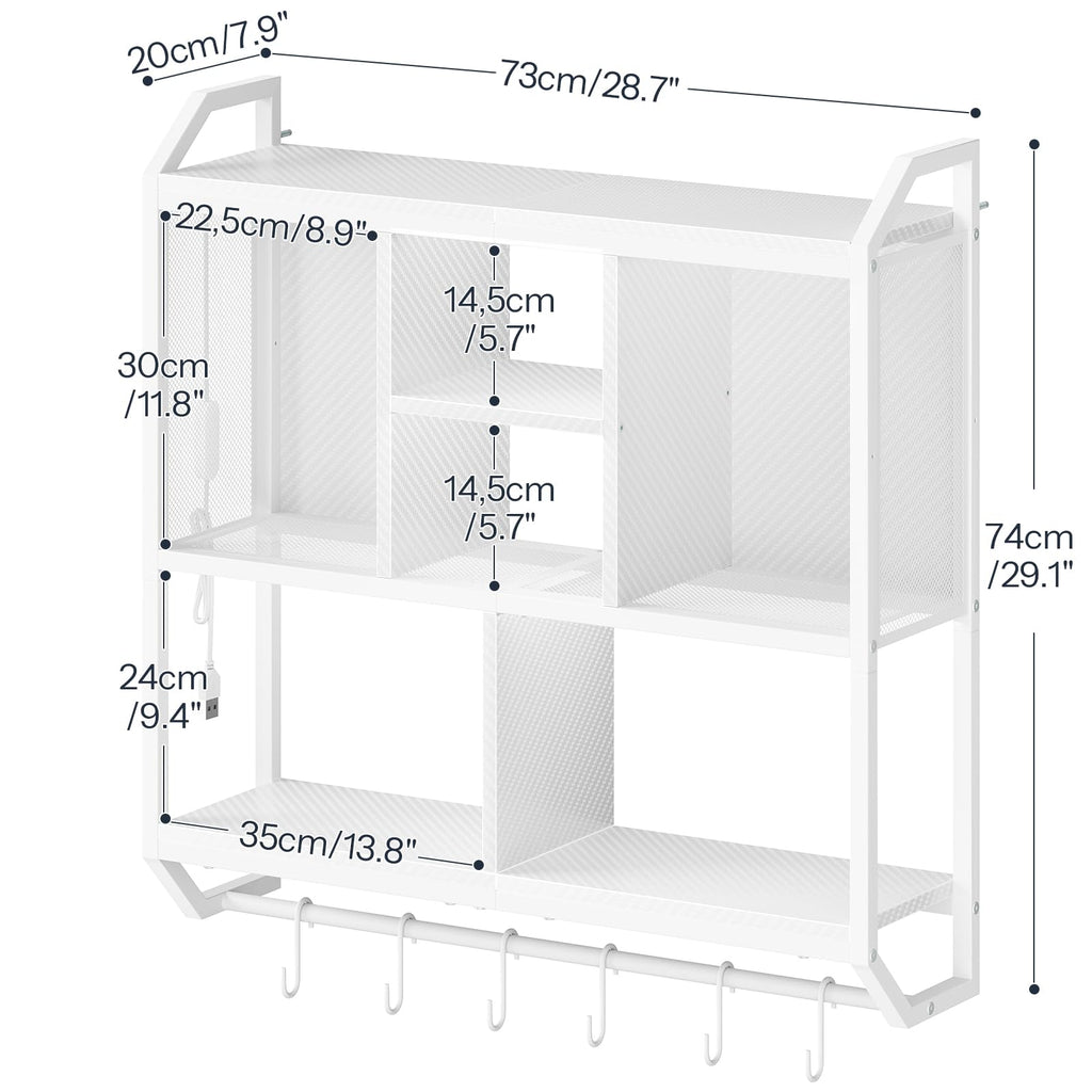 HOOBRO Gaming Floating Shelves with LED Lights, 28.7" LED Wall Mounted Shelf, 3-Tier Display Rack for Wall Storage, Floating Rack with Hanging Rod and 6 S-Hooks, for Gaming Room, Black BB70DBJ01 - Flex Gamingproduct_type