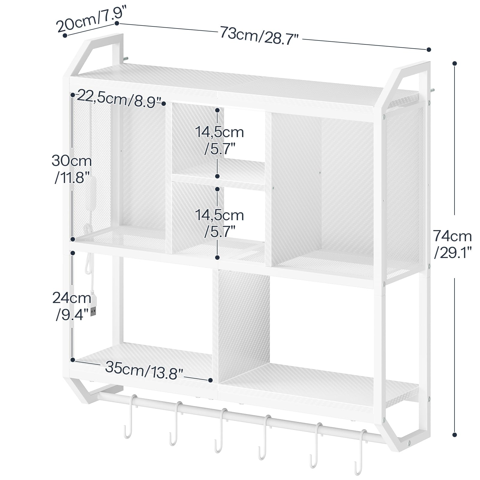 HOOBRO Gaming Floating Shelves with LED Lights, 28.7" LED Wall Mounted Shelf, 3-Tier Display Rack for Wall Storage, Floating Rack with Hanging Rod and 6 S-Hooks, for Gaming Room, Black BB70DBJ01 - Flex Gamingproduct_type
