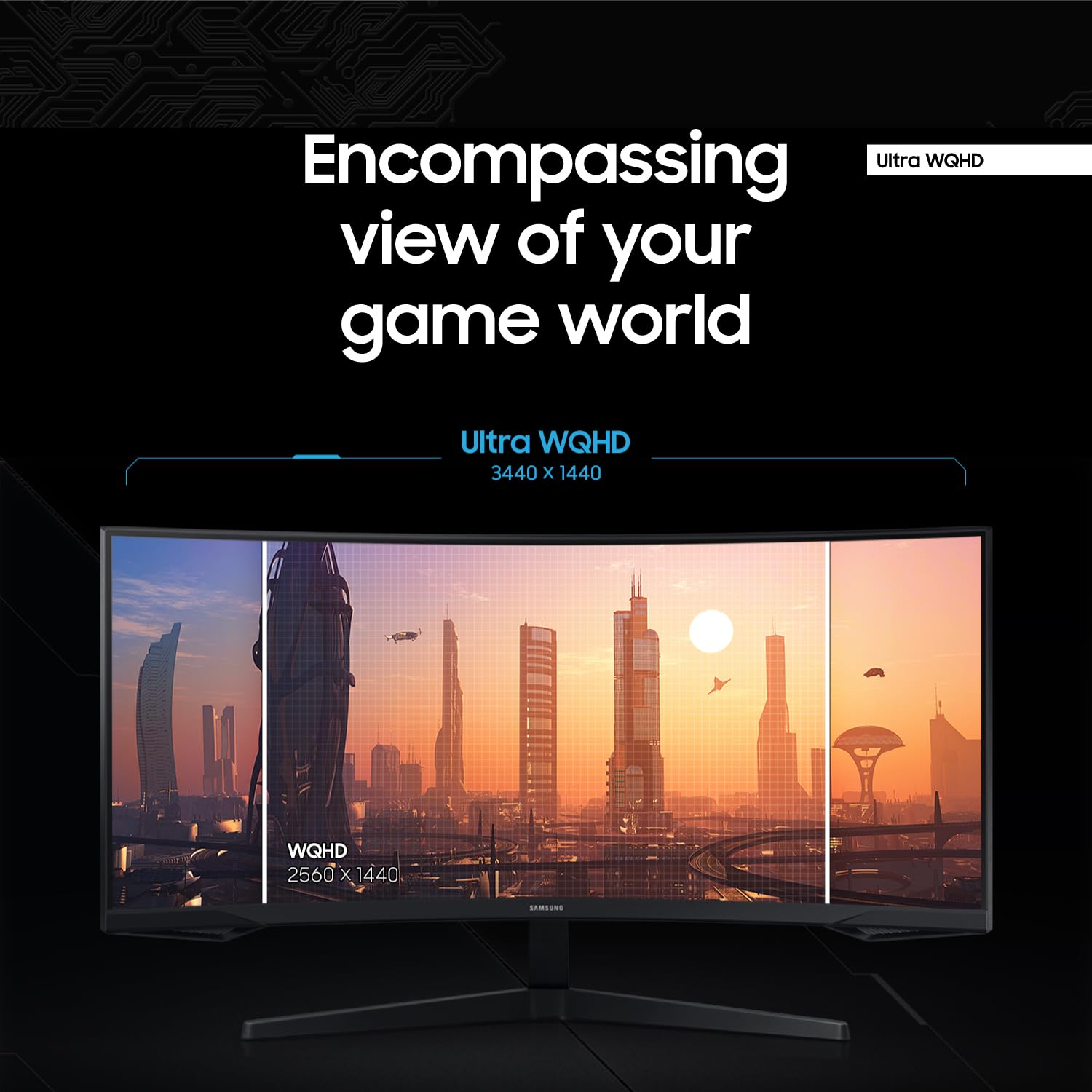 Samsung 34' Odyssey G5 Ultra-Wide Gaming Monitor with 1000R Curved Screen, 165Hz, 1ms, FreeSync Premium, Large Display, Eye Comfort, Multiple Ports, WQHD, LC34G55TWWNXZA, Black - Flex Gamingproduct_type