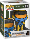 Funko Pop! Games: Halo Infinite - Spartan Mark VII with VK78, Blue & Yellow, with Game Add On, 3.75 inches