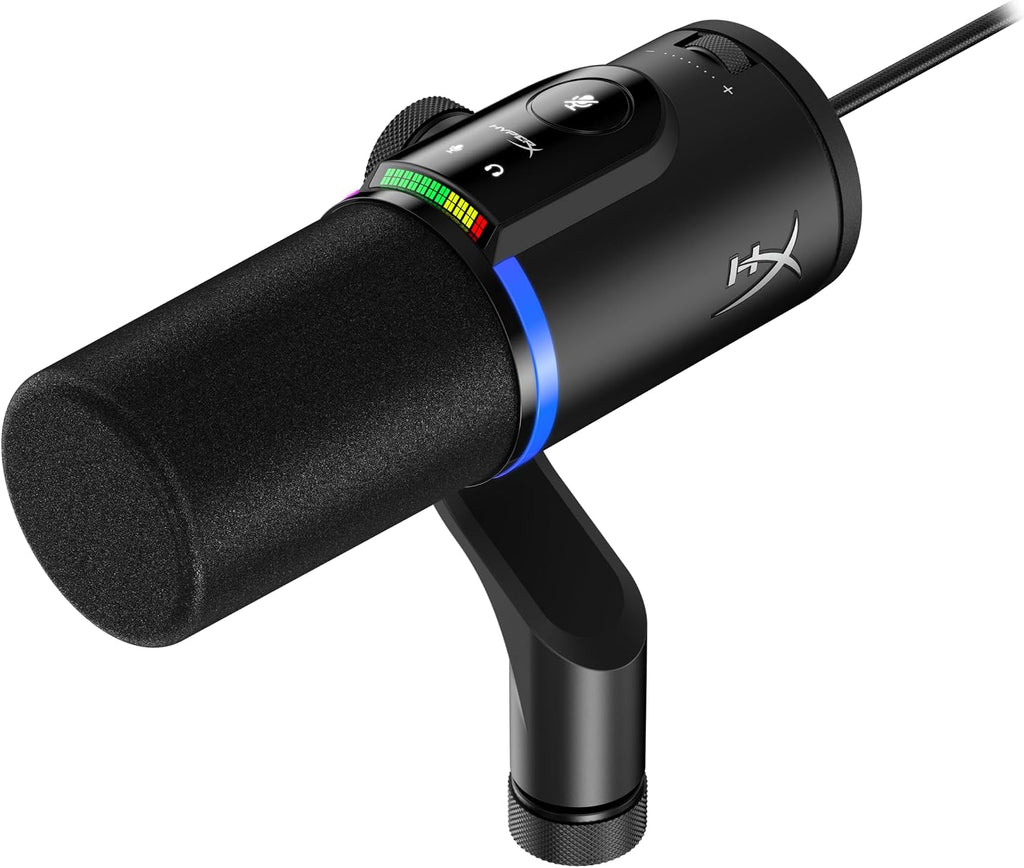 HyperX FlipCast Streaming XLR/USB Dynamic Microphone for PC, MacOS, PlayStation, Nintendo Switch, Broadcast Quality, USB, XLR, Universal Mount, Black