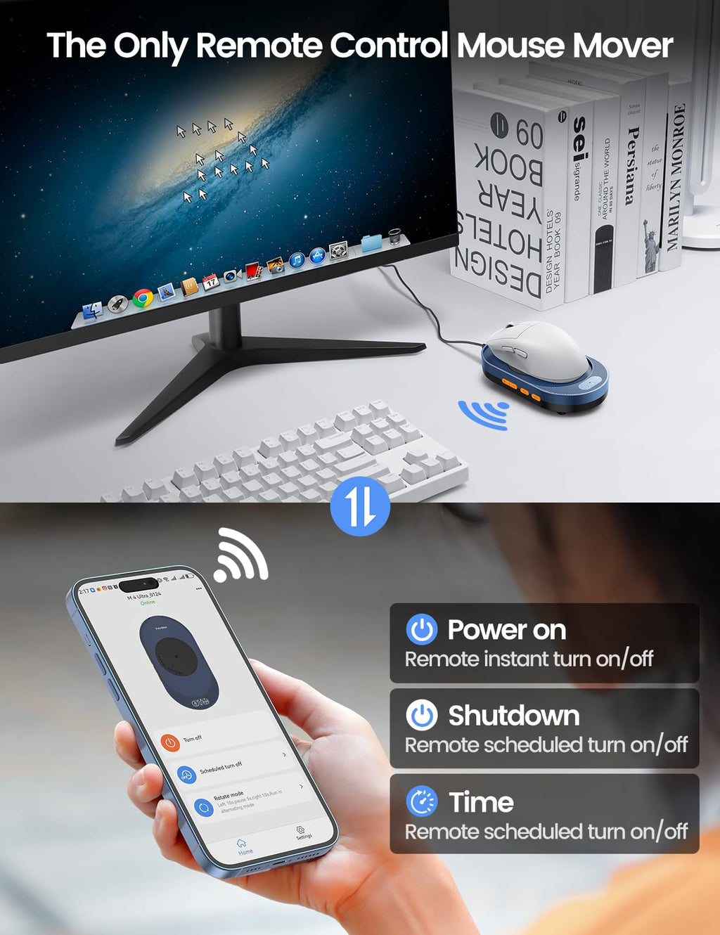 Vaydeer Undetectable Mouse Mover, M4 Mouse Jiggler Device with ON/Off Switch, Driver-Free Shaker Wiggler Mouse Movement Simulation for Computer Awakening, Gift Ideal for Men/Women - Flex Gamingproduct_type