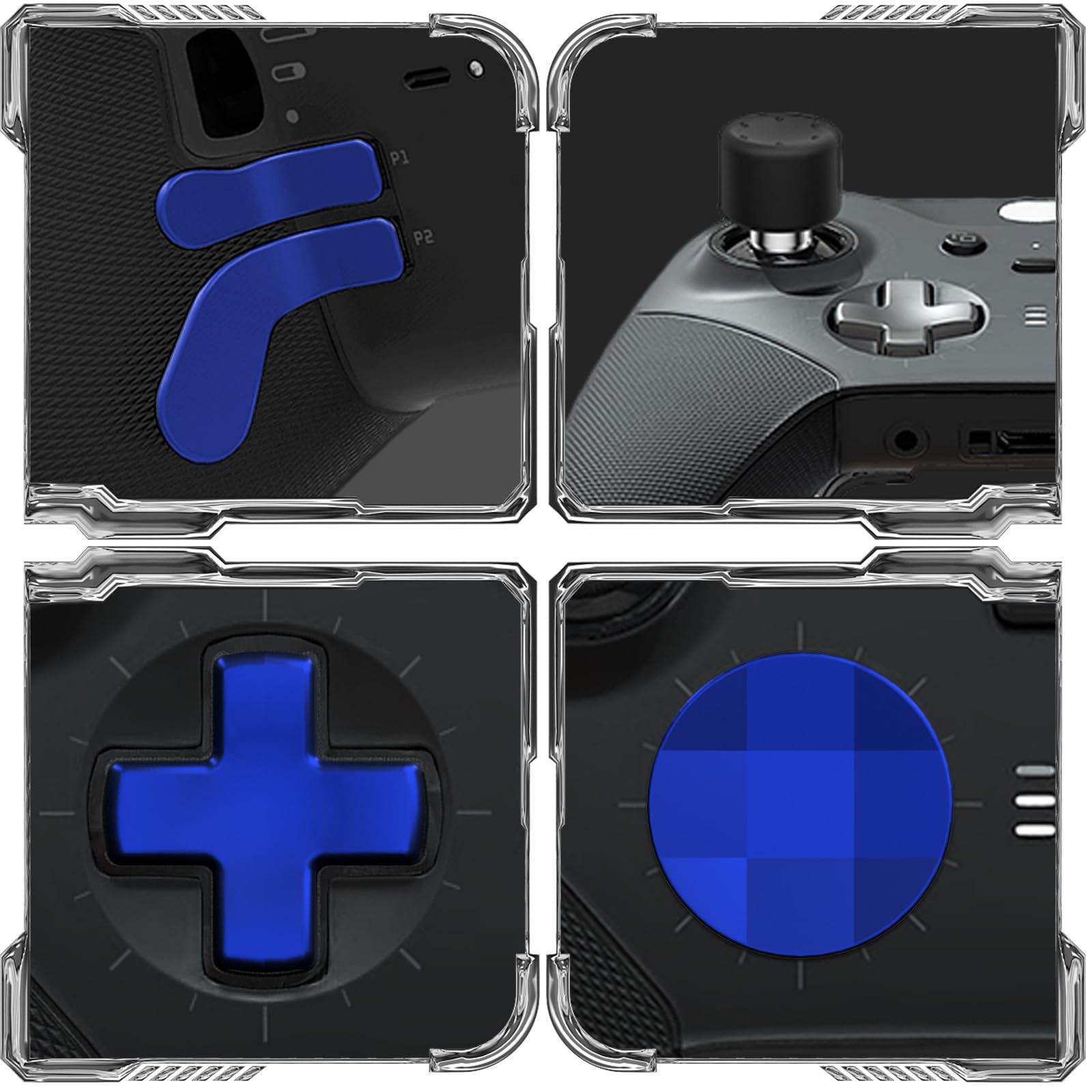 CHARM FOCUS 16-in-1 Metal Thumbsticks Replacement Kits for Xbox Elite Series 2, Xbox Elite 2 Controller Accessories, Includes Magnetic Joysticks, Paddles, Silicone Caps, D-Pads, 1 Tool (Volcano Red) - Flex Gamingproduct_type
