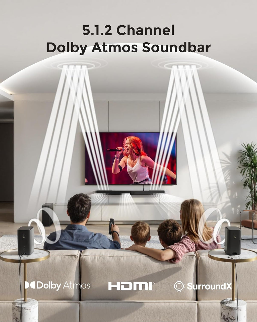 ULTIMEA 5.1.2ch Sound Bar with Dolby Atmos, Surround Sound System for TV with 2 Surround Speakers, Sound Bar for Smart TV, Soundbar for Home Theater, BT 5.4, HDMI eARC, Skywave F40 (New, 2026 Model) - Flex Gamingproduct_type