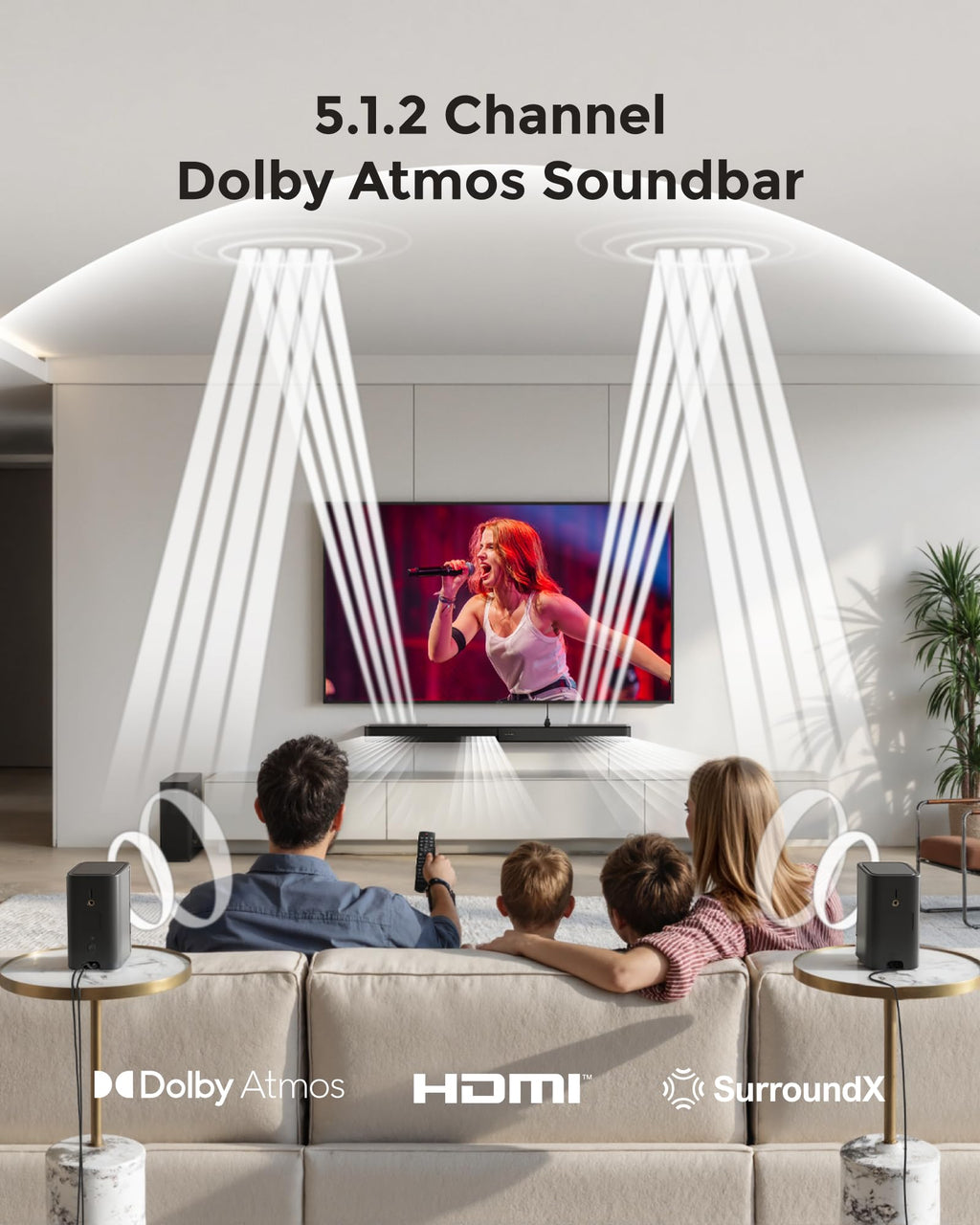 ULTIMEA Skywave X60 7.1.4ch Wireless Surround Sound System for Home Theater | with Dolby Atmos, 840W Sound Bar with 8" Wireless Subwoofer for TV, 28Hz Low Frequency, GaN Amplifier, 4K HDR Pass-Through