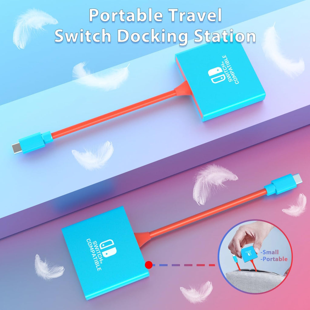 pdobq Portable Nintendo Switch Docking Station – 3 Cable Lengths