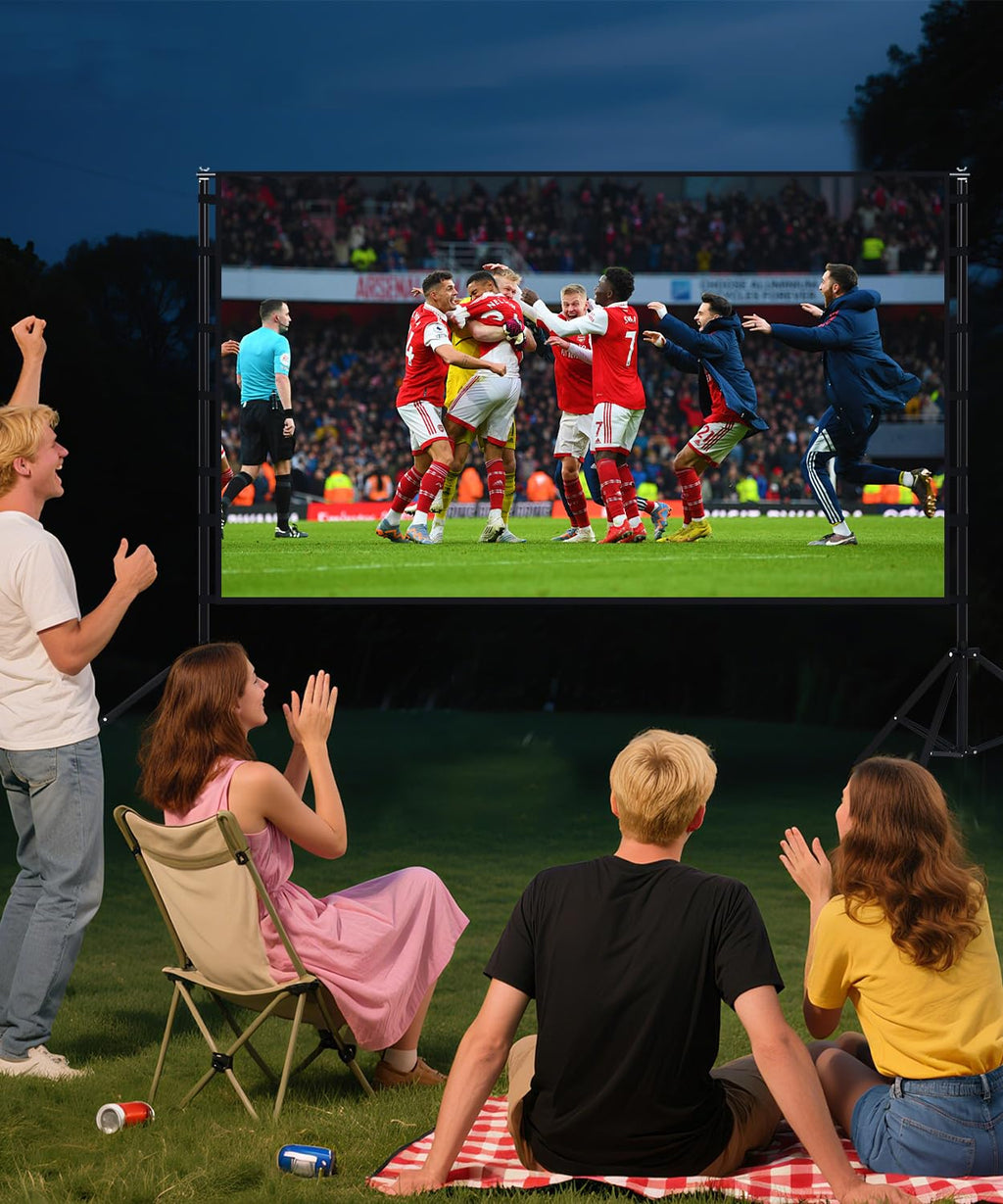 STWUI Outdoor-Projector-Screen-with-Stand - 120 inch Portable Projector Screen Indoor Outdoor Projector Screens 16:9 4K HD Lightweight Movie Screen with Carry Bag for Backyard Movie Night - Flex Gamingproduct_type