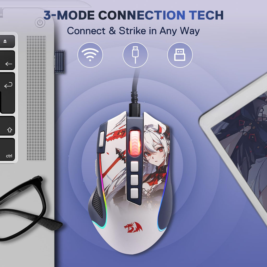 Redragon M612 Predator RGB Gaming Mouse, 8000 DPI Wired Optical Mouse with 11 Programmable Buttons & 5 Backlit Modes, Software Supports DIY Keybinds Rapid Fire Button - Flex Gamingproduct_type