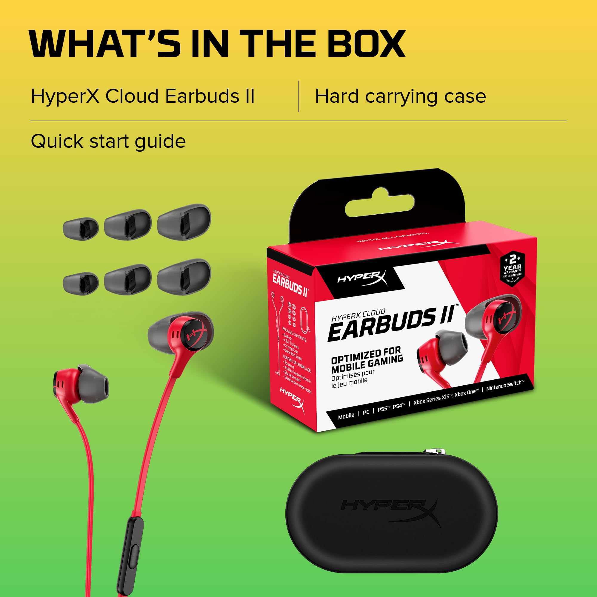 HyperX Cloud Earbuds II Wired Gaming Earbuds – 2 Colors