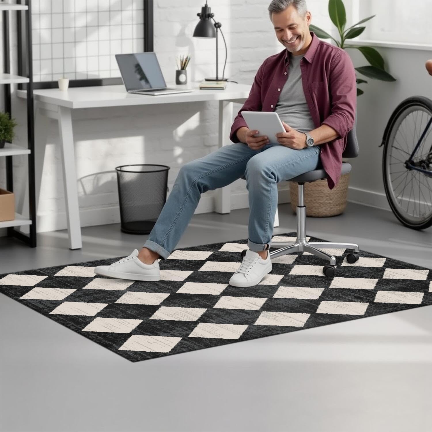 Gaming Chair Mat for Carpet Hardwood Tile Floor,36"x48" Gamer Rugs for Game Room, Under Desk Non Slip Gamer Rug,Low-Pile Game Room Rug,Rubber Backing Large Gaming Chair Floor Mat,Green Honeycomb - Flex Gamingproduct_type