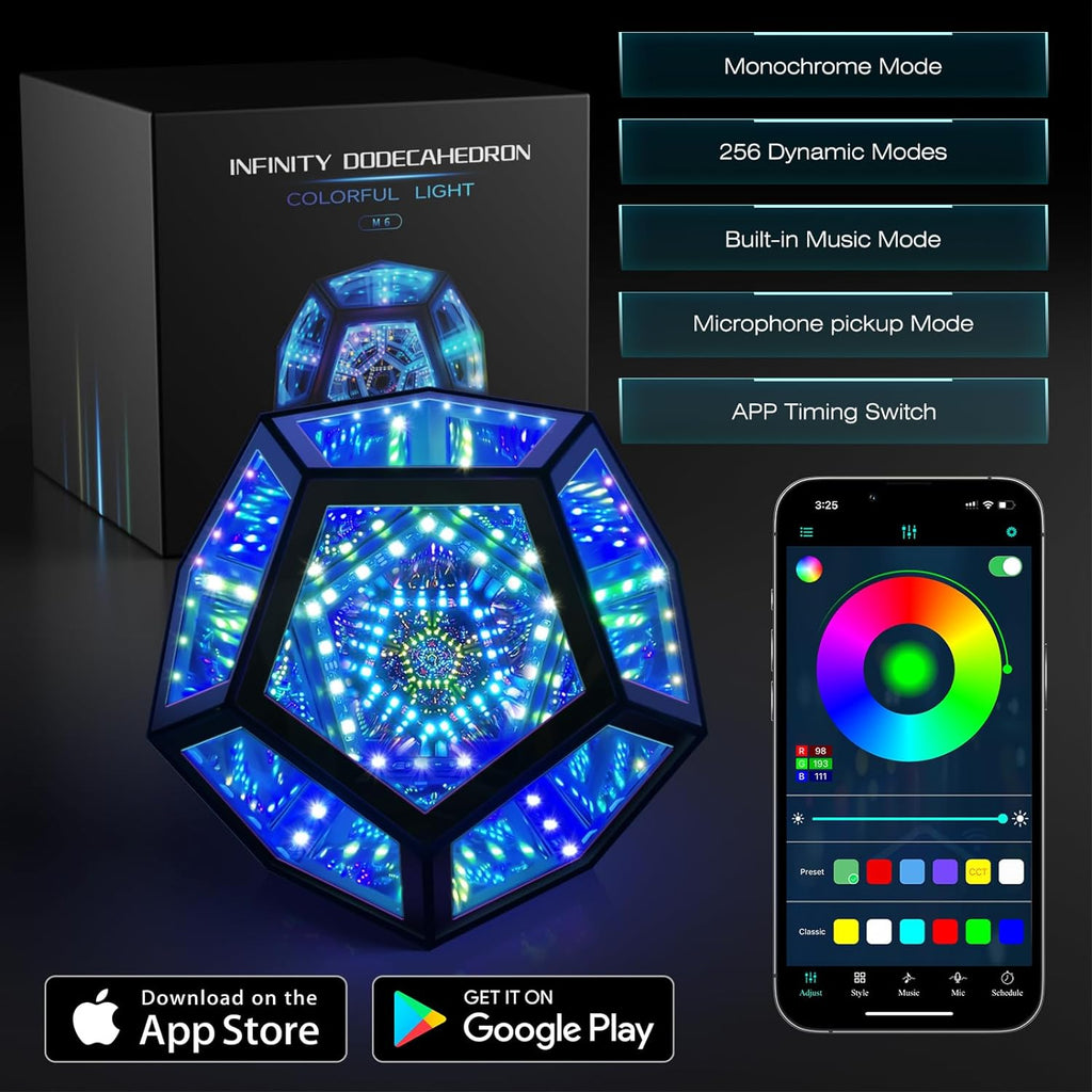MITO Infinity Mirror Dodecahedron RGBW LED Light