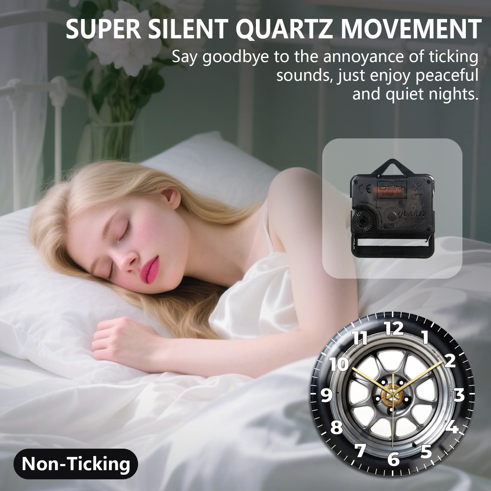 Peacoblue Silent Wall Clock – 26 Styles