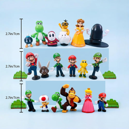 18 Pcs Mario Figurines Set, Mario Mini Collection Figures, Ideal for Cake Toppers & Party Scene Decor - Flex Gamingproduct_type