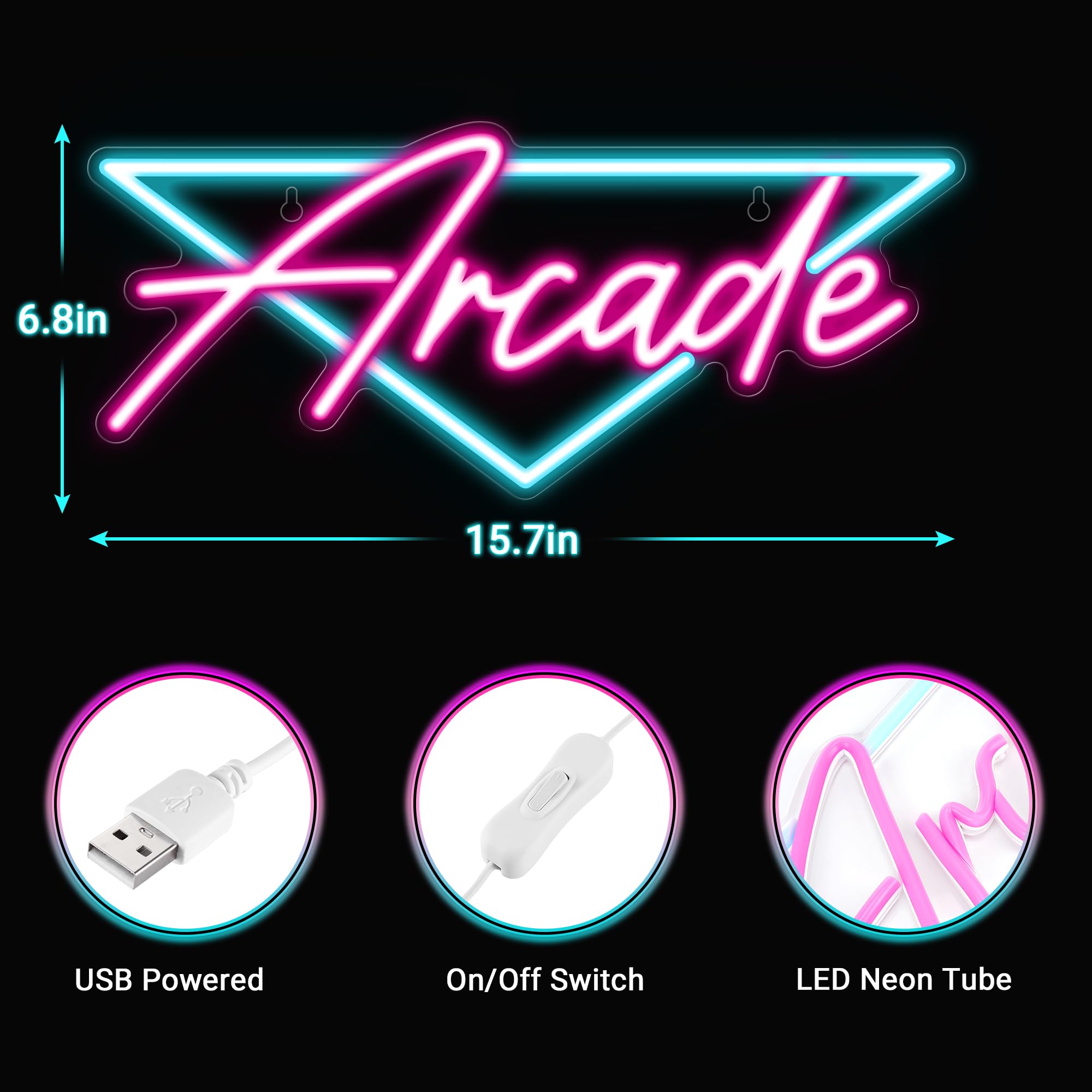 Kavaas Gamer Neon Sign, UV Printed Gaming Neon Sign for Gamer Room Decor - LED Video Game Neon Lights for Bedroom Boys, Gaming Wall decor - Best Gamer Gifts for Teenage Boys, Christmas - Flex Gamingproduct_type