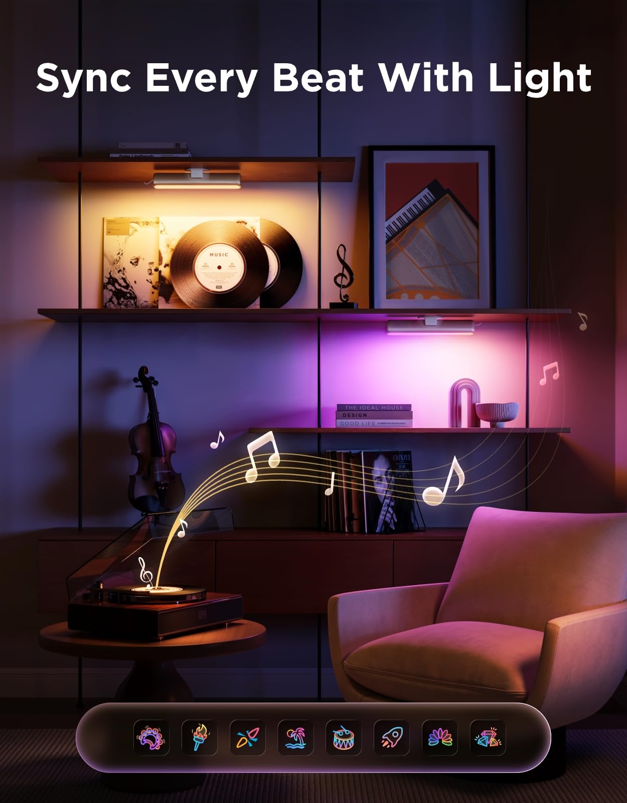 Govee Smart LED Light Bars, Work with Alexa and Google Assistant, RGBICWW WiFi TV Backlights with Scene and Music Modes for Gaming, PC, Living Room Decoration, Black - Flex Gamingproduct_type