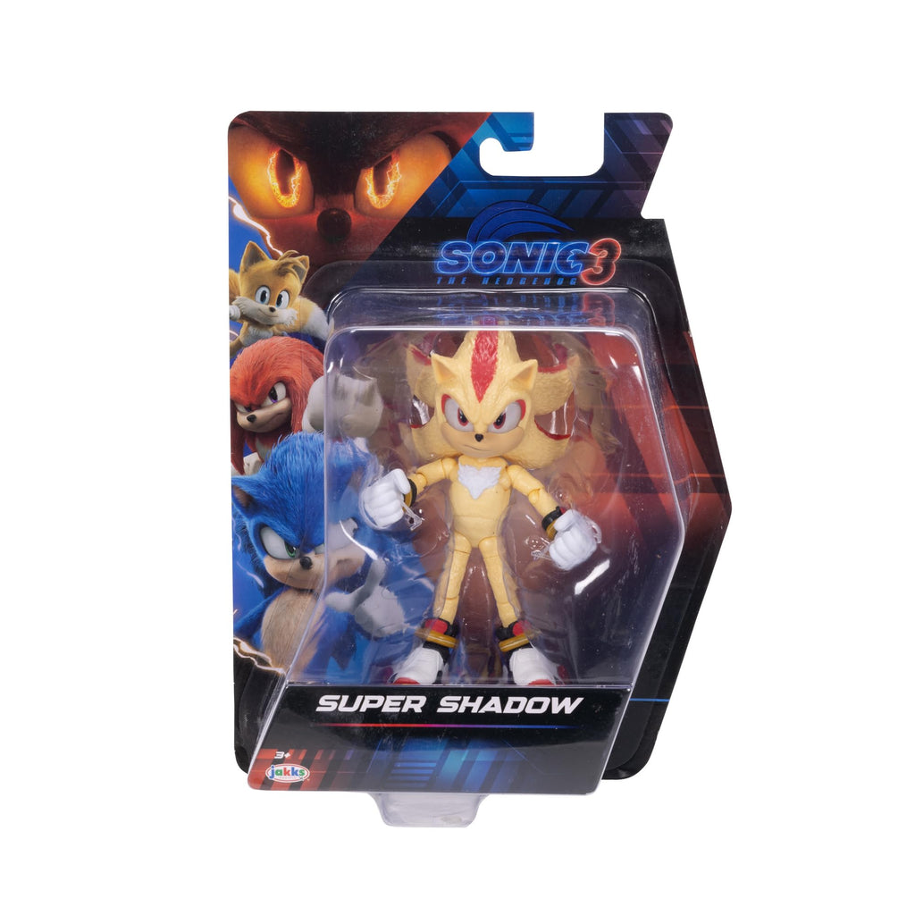 Sonic The Hedgehog – 5-Inch Shadow Action Figure – 20+ Points of Articulation – Official Collector Toy – Boys & Girls Ages 3+ | Sonic The Hedgehog Movie 5 Inch Action Figure Wave 1 - Shadow (Closed Mouth)