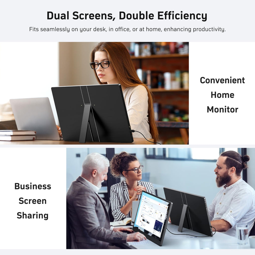 MNN Portable Monitor 15.6inch FHD 1080P 60Hz USB C HDMI Gaming Ultra-Slim IPS Display w/Smart Cover & Speakers,HDR Plug&Play, External Monitor for Laptop PC Phone Mac (15.6'' 1080P) - Flex Gamingproduct_type
