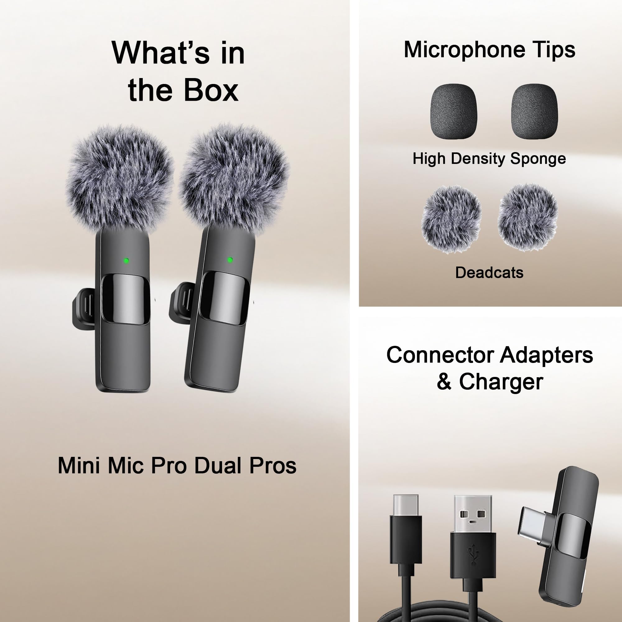 Mini Mic Pro (Latest Model – #1 Microphone for iPhone & Android, Wireless Mini Microphone, Clear Voice, Noise Cancelling, Lavalier Mic for TikTok, YouTube & Interviews