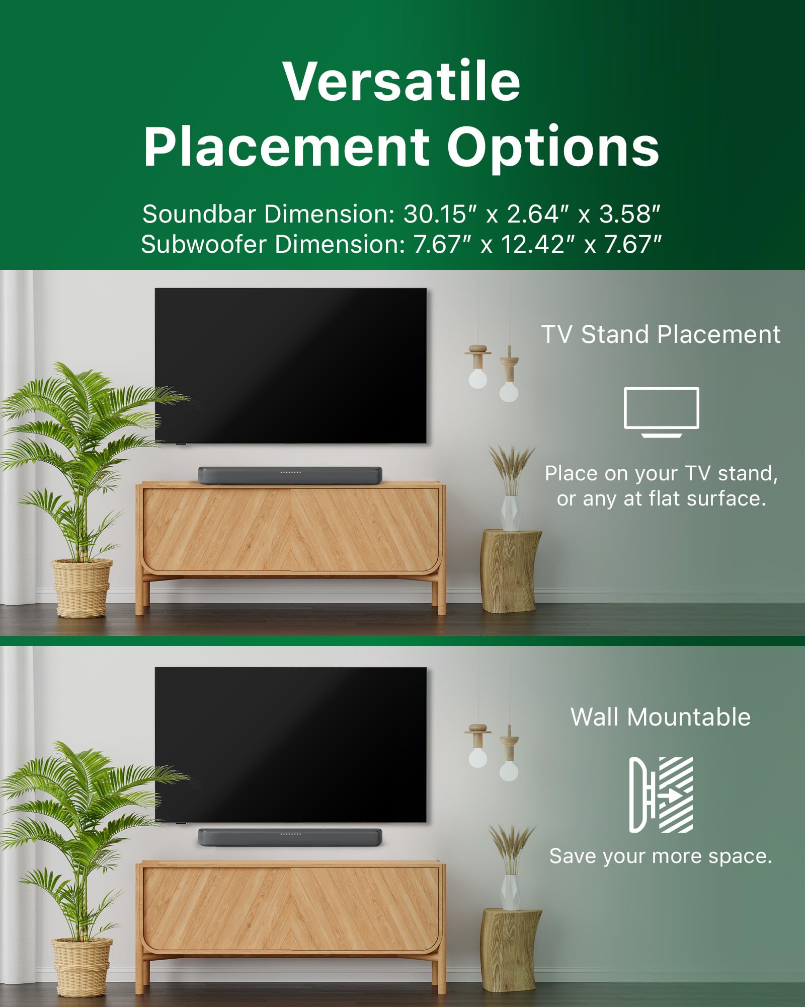 Philips B5309 2.1 Channel Soundbar with Wireless Subwoofer - Bluetooth, HDMI ARC, DTS Virtual:X, 240W Max Power, Dark Grey - Flex Gamingproduct_type