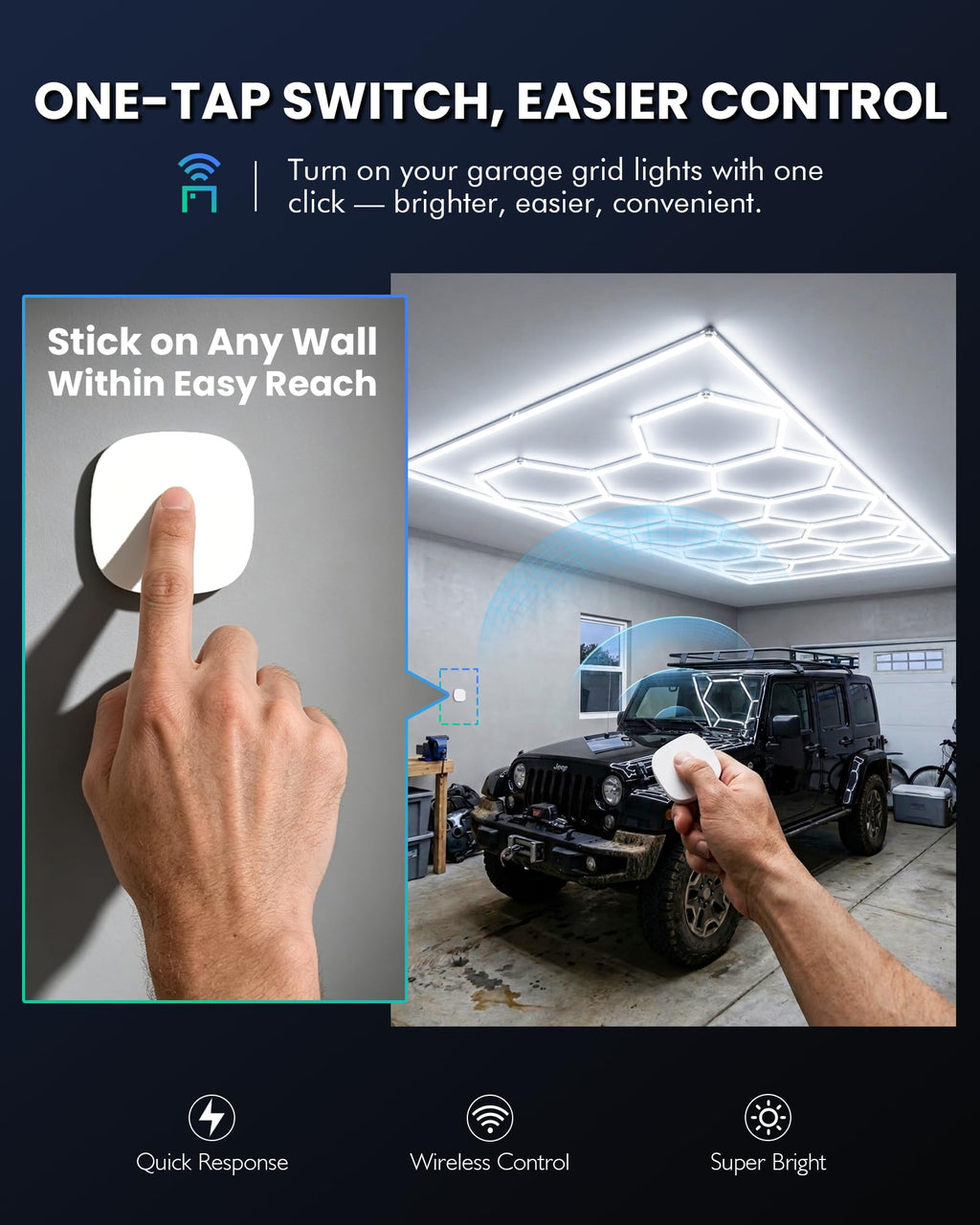 CyanCliff RGB Hexagon LED Panel Lights – 3 Sizes & 4 Colors