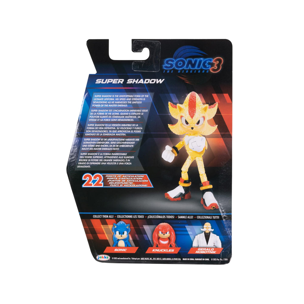 Sonic The Hedgehog – 5-Inch Shadow Action Figure – 20+ Points of Articulation – Official Collector Toy – Boys & Girls Ages 3+ | Sonic The Hedgehog Movie 5 Inch Action Figure Wave 1 - Shadow (Closed Mouth)