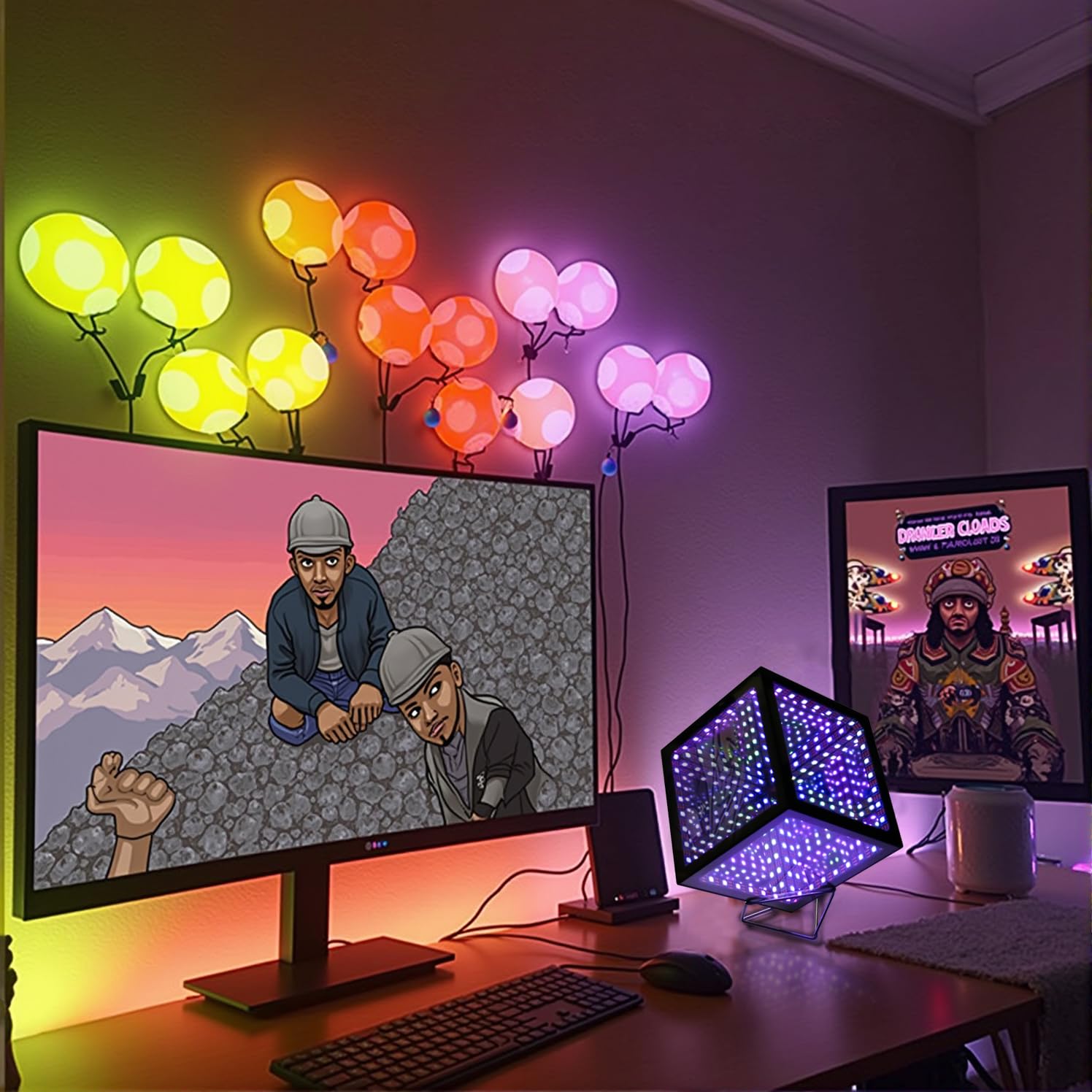 Heepulor Infinity Mirror Hyper Cube LED Lamp – 4 Sizes