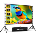 Wootfairy 180inch Projector Screen with Stand: Portable Wrinkle-Free Screen | Foldable 16:9 4K HD Front Rear Projection Movie Screen with Carry Bag for Indoor Outdoor Backyard Family Live Sports Night - Flex Gamingproduct_type