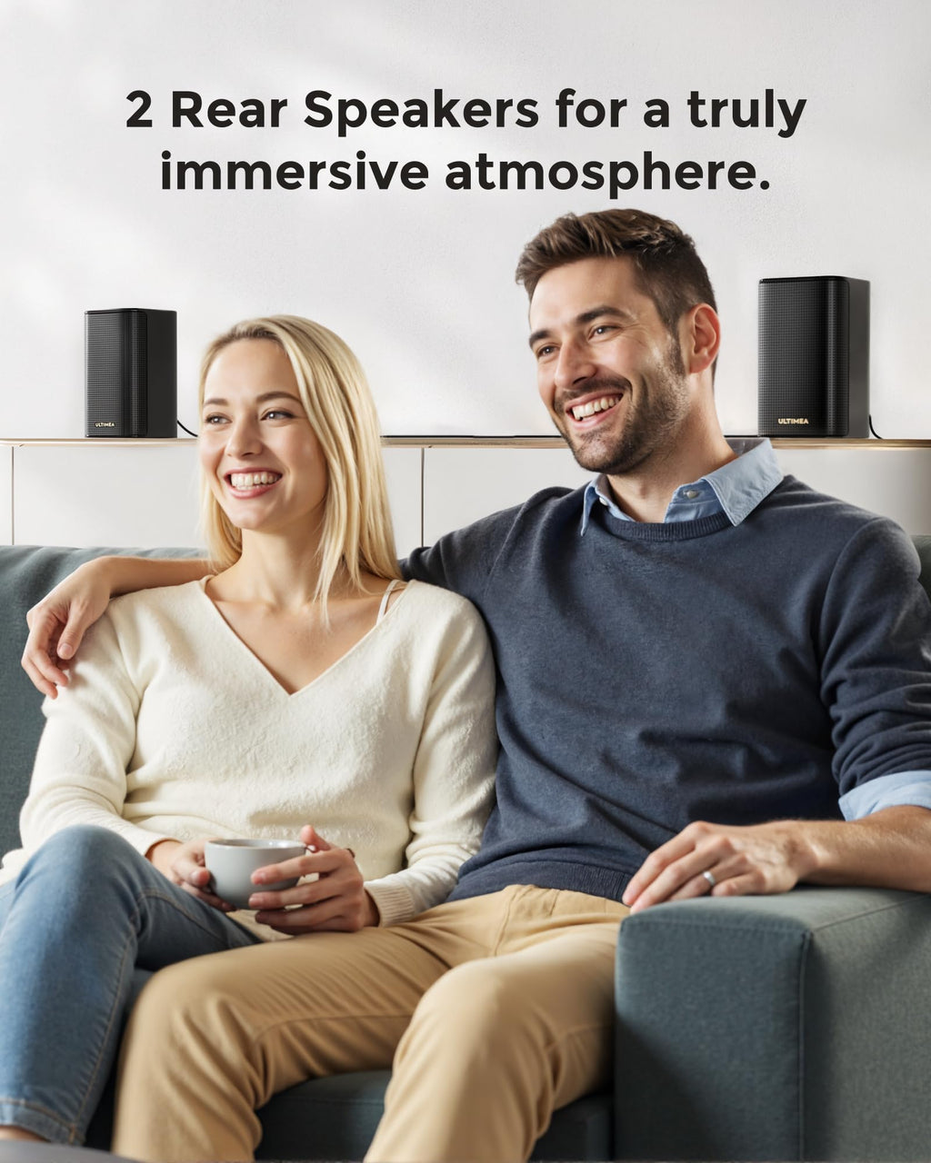 ULTIMEA Skywave X60 7.1.4ch Wireless Surround Sound System for Home Theater | with Dolby Atmos, 840W Sound Bar with 8" Wireless Subwoofer for TV, 28Hz Low Frequency, GaN Amplifier, 4K HDR Pass-Through
