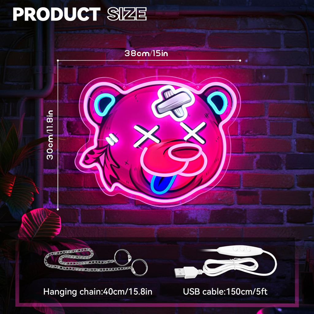Bunny Neon Sign, Rabbit Neon Signs for Wall Decor, Dimmable Acrylic Neon Lights for Room Bedroom Game Room Club Bar Party Decorations, Perfect Gifts